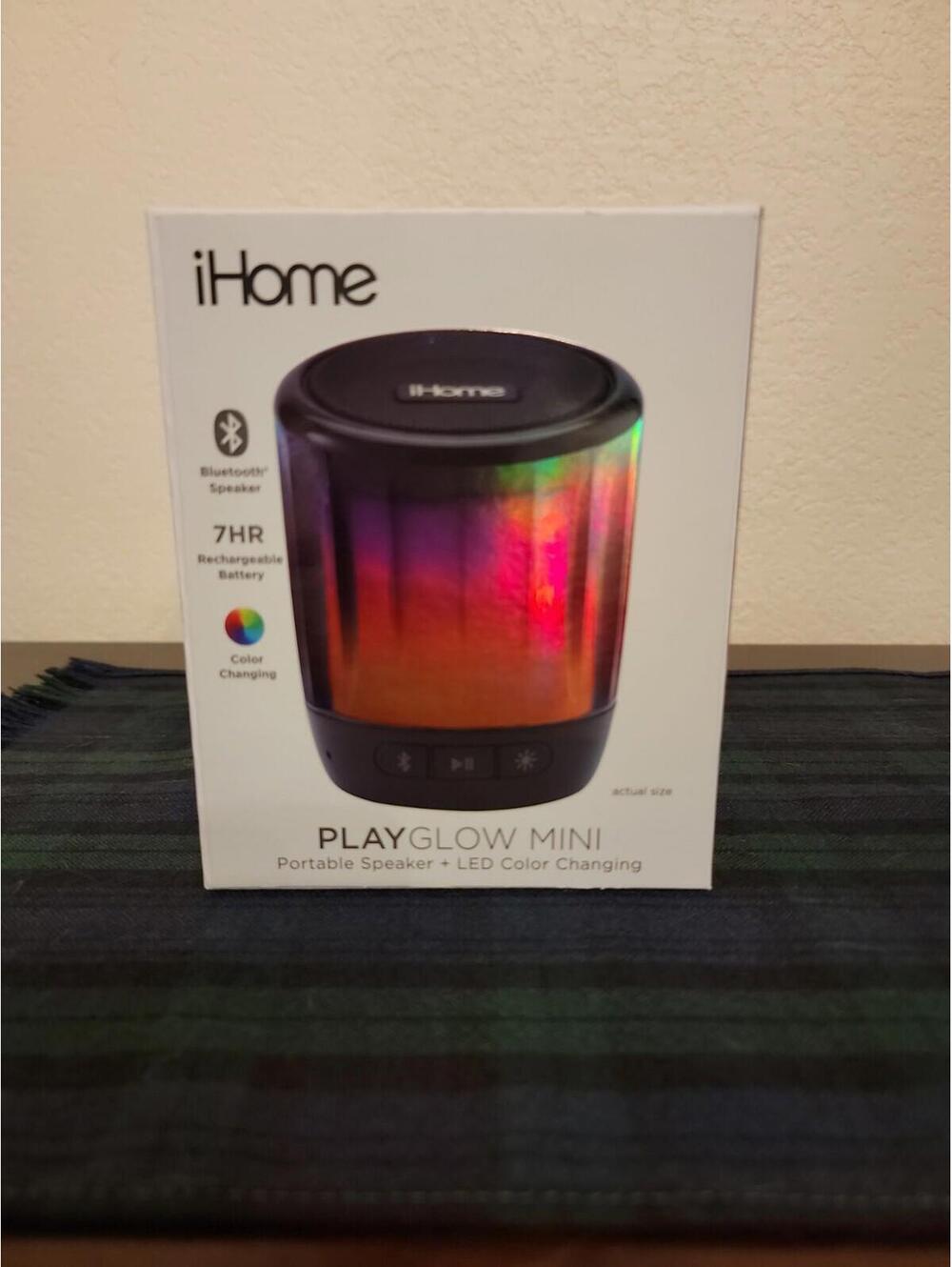 New Sealed - iHome PlayGlow Mini Portable Bluetooth Speaker & LED Color iBT805B